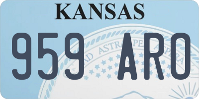 KS license plate 959ARO