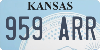 KS license plate 959ARR