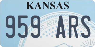 KS license plate 959ARS