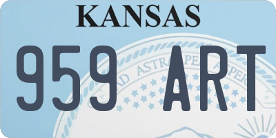 KS license plate 959ART