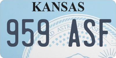 KS license plate 959ASF
