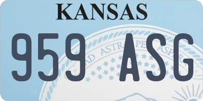 KS license plate 959ASG
