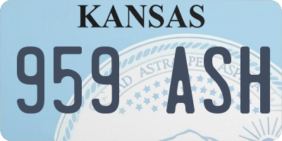KS license plate 959ASH