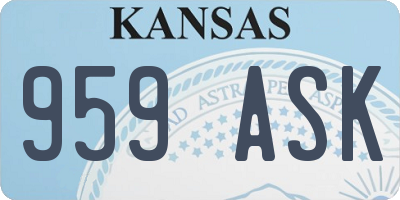 KS license plate 959ASK
