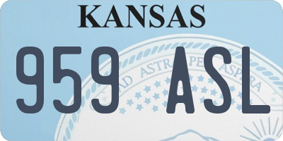 KS license plate 959ASL