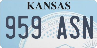 KS license plate 959ASN