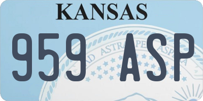 KS license plate 959ASP
