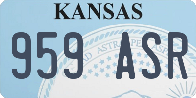 KS license plate 959ASR