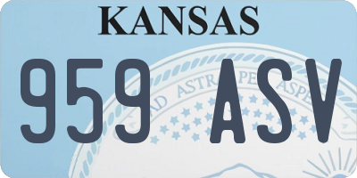 KS license plate 959ASV