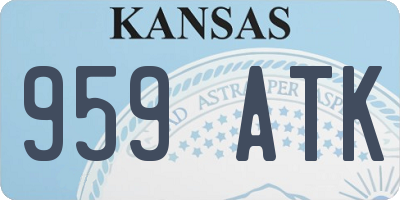 KS license plate 959ATK