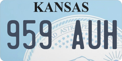 KS license plate 959AUH