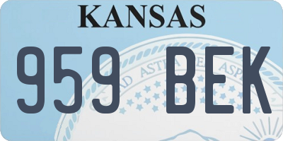 KS license plate 959BEK