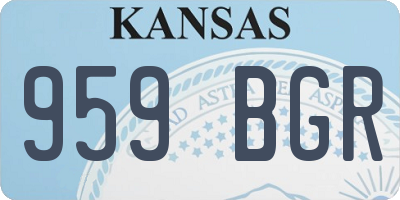 KS license plate 959BGR