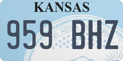 KS license plate 959BHZ