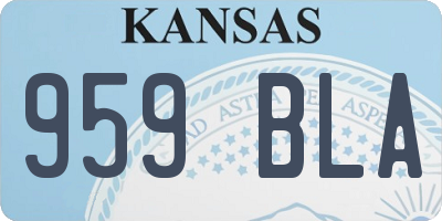KS license plate 959BLA