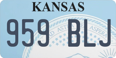 KS license plate 959BLJ