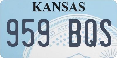 KS license plate 959BQS