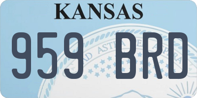 KS license plate 959BRD