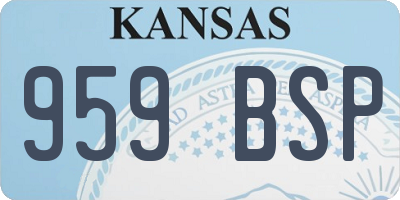 KS license plate 959BSP