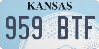 KS license plate 959BTF