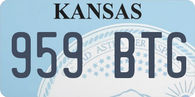 KS license plate 959BTG