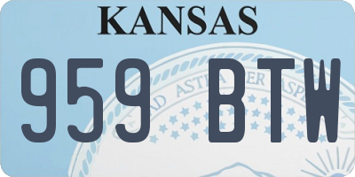 KS license plate 959BTW
