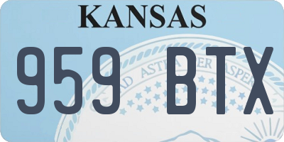 KS license plate 959BTX