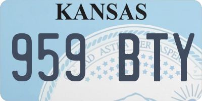 KS license plate 959BTY