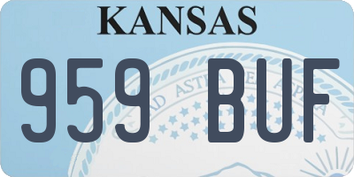KS license plate 959BUF