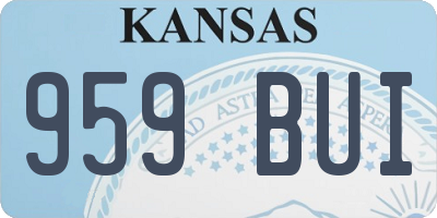 KS license plate 959BUI