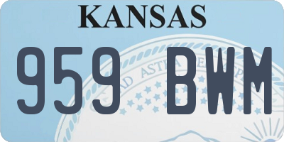 KS license plate 959BWM