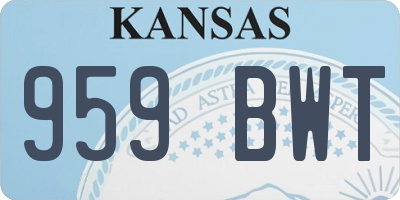 KS license plate 959BWT