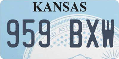 KS license plate 959BXW