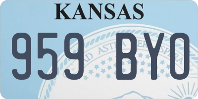 KS license plate 959BYO