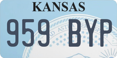 KS license plate 959BYP