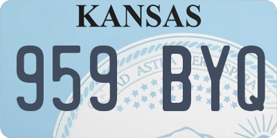 KS license plate 959BYQ