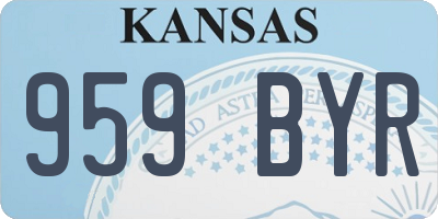 KS license plate 959BYR