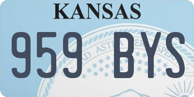KS license plate 959BYS