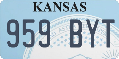 KS license plate 959BYT