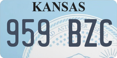 KS license plate 959BZC