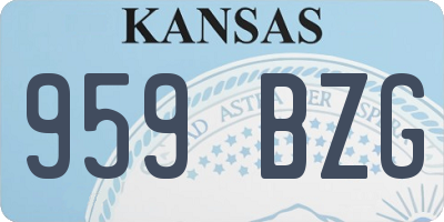 KS license plate 959BZG