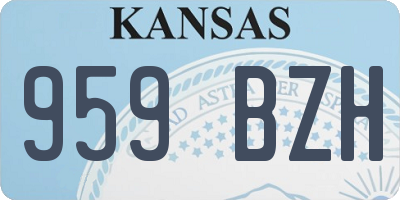 KS license plate 959BZH