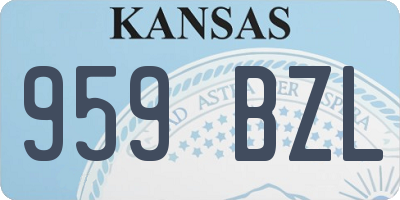 KS license plate 959BZL