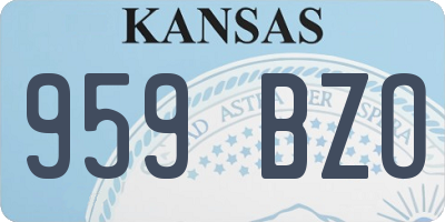 KS license plate 959BZO