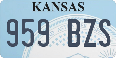KS license plate 959BZS