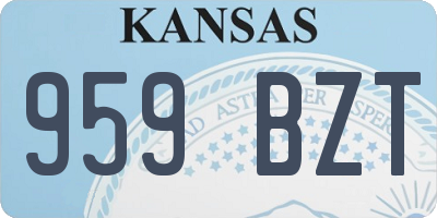KS license plate 959BZT