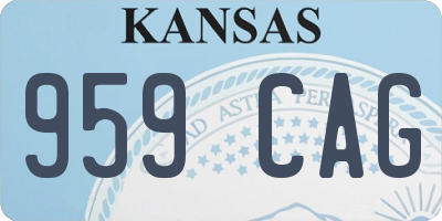 KS license plate 959CAG