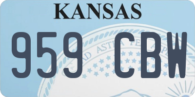 KS license plate 959CBW