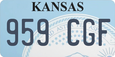KS license plate 959CGF