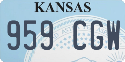 KS license plate 959CGW